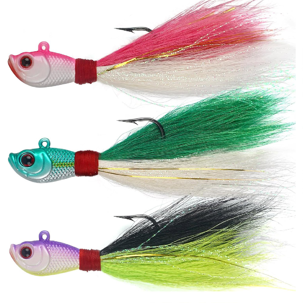 Fishing Equipment Shop - 3 pz Bucktail Maschere Acqua Salata